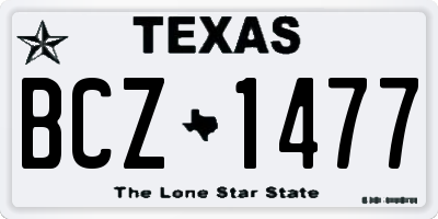 TX license plate BCZ1477