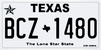TX license plate BCZ1480