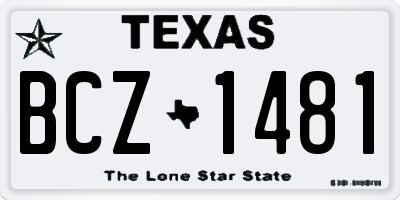 TX license plate BCZ1481