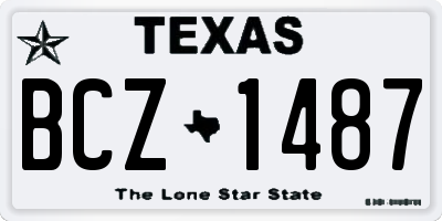 TX license plate BCZ1487