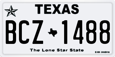 TX license plate BCZ1488