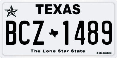 TX license plate BCZ1489