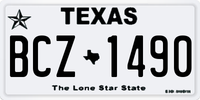 TX license plate BCZ1490