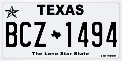 TX license plate BCZ1494