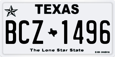 TX license plate BCZ1496