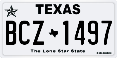TX license plate BCZ1497