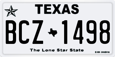 TX license plate BCZ1498