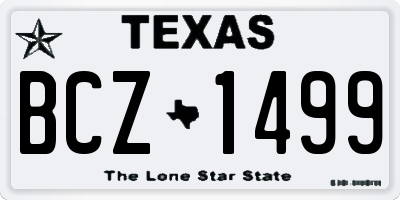 TX license plate BCZ1499