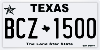 TX license plate BCZ1500