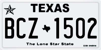 TX license plate BCZ1502