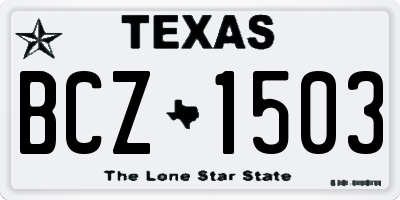 TX license plate BCZ1503