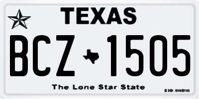 TX license plate BCZ1505
