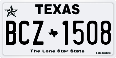 TX license plate BCZ1508