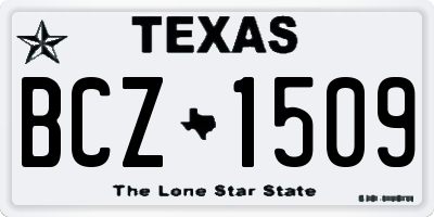TX license plate BCZ1509