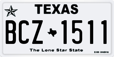 TX license plate BCZ1511