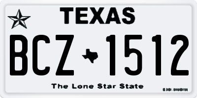 TX license plate BCZ1512