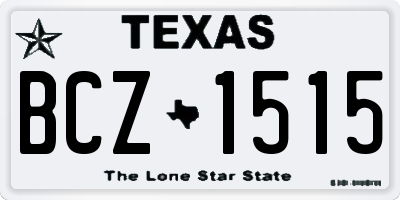 TX license plate BCZ1515