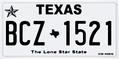 TX license plate BCZ1521