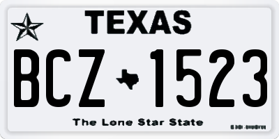 TX license plate BCZ1523