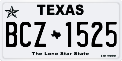 TX license plate BCZ1525