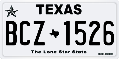 TX license plate BCZ1526