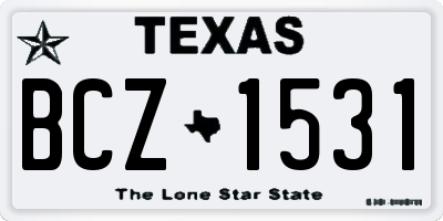 TX license plate BCZ1531