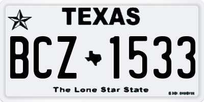 TX license plate BCZ1533