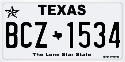 TX license plate BCZ1534