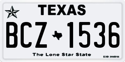TX license plate BCZ1536