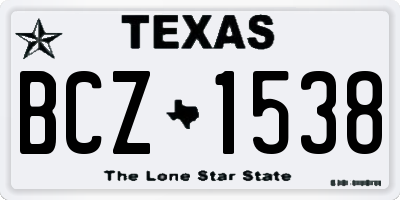 TX license plate BCZ1538