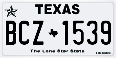 TX license plate BCZ1539