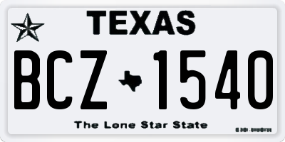 TX license plate BCZ1540