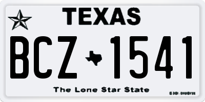 TX license plate BCZ1541