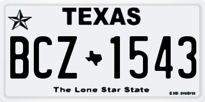 TX license plate BCZ1543