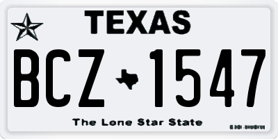 TX license plate BCZ1547