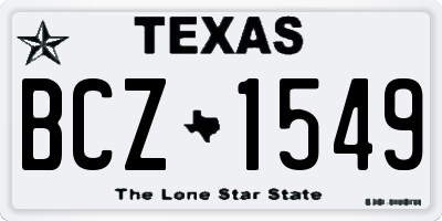 TX license plate BCZ1549