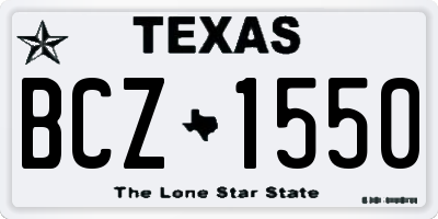 TX license plate BCZ1550