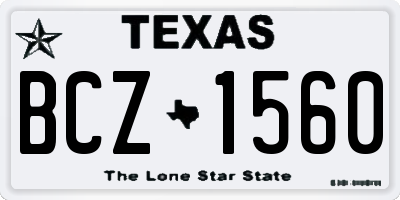 TX license plate BCZ1560