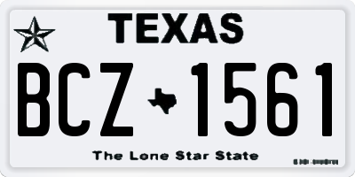 TX license plate BCZ1561