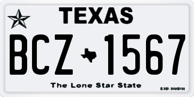 TX license plate BCZ1567