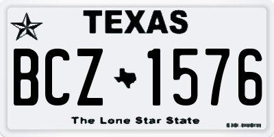 TX license plate BCZ1576