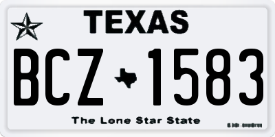 TX license plate BCZ1583