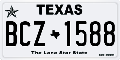 TX license plate BCZ1588