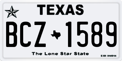 TX license plate BCZ1589