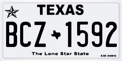 TX license plate BCZ1592