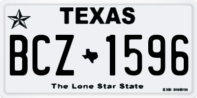 TX license plate BCZ1596