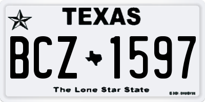 TX license plate BCZ1597