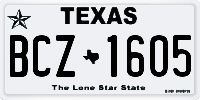 TX license plate BCZ1605