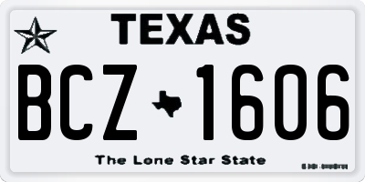 TX license plate BCZ1606