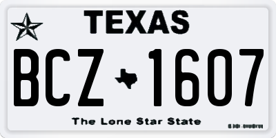 TX license plate BCZ1607